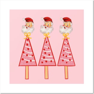 Frozen Santa Claus and Christmas tree ice cream popsicles!  t-shirt and stickers! Posters and Art